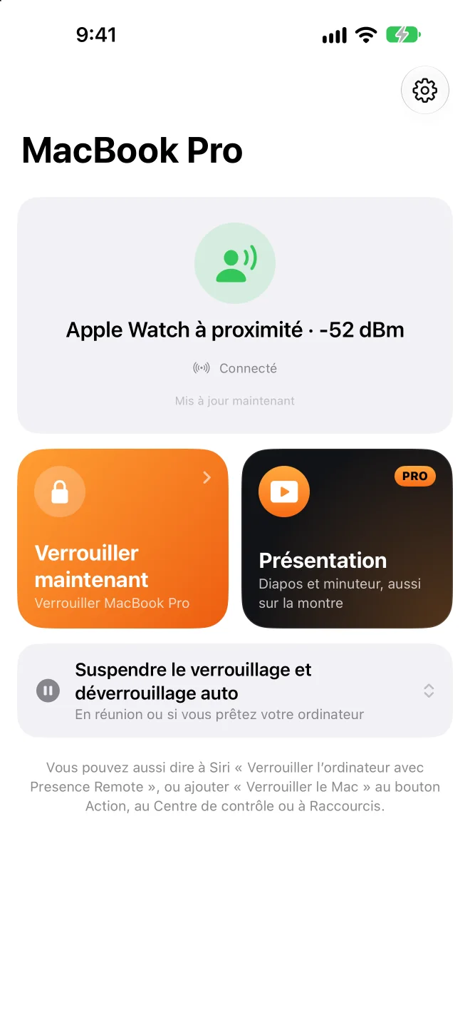 Presence Remote sur iPhone : Apple Watch à proximité